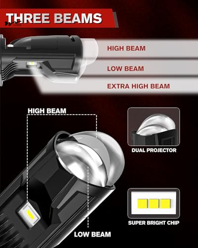 Front Auto Part Position Triple Light Beams LED Headlight with Projector Assemblies 6