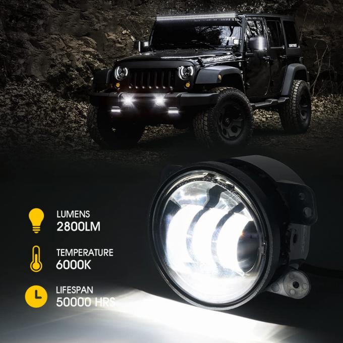 9 x 4.5 x 6 inches Package Dimensions 4-Inch 60W LED Fog Lights for Off-Road Driving 5