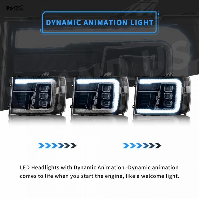Auto Part Position Front Projector-Clear Reflector LED Headlights w/ Dynamic Animation 5