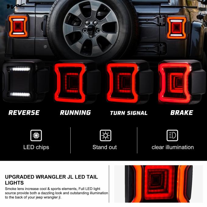 Tail Lights Waterproof Class Waterproof Black Housing Smoke Lens 1Pair LED Accessories 4