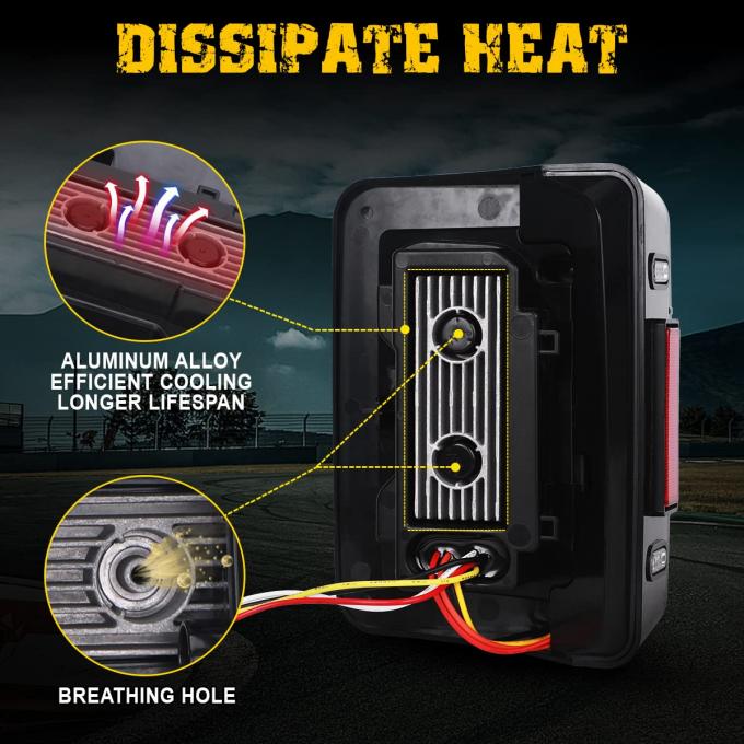 Wattage 85 watts C Shaped LED Tail Lights with Smoked Lens and Built-in EMC Rear Lights 2 PCS 6