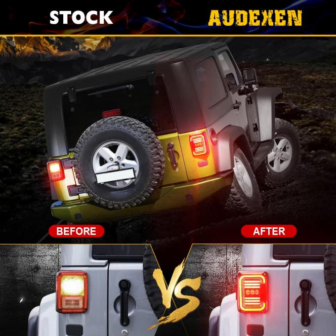Wattage 85 watts C Shaped LED Tail Lights with Smoked Lens and Built-in EMC Rear Lights 2 PCS 4