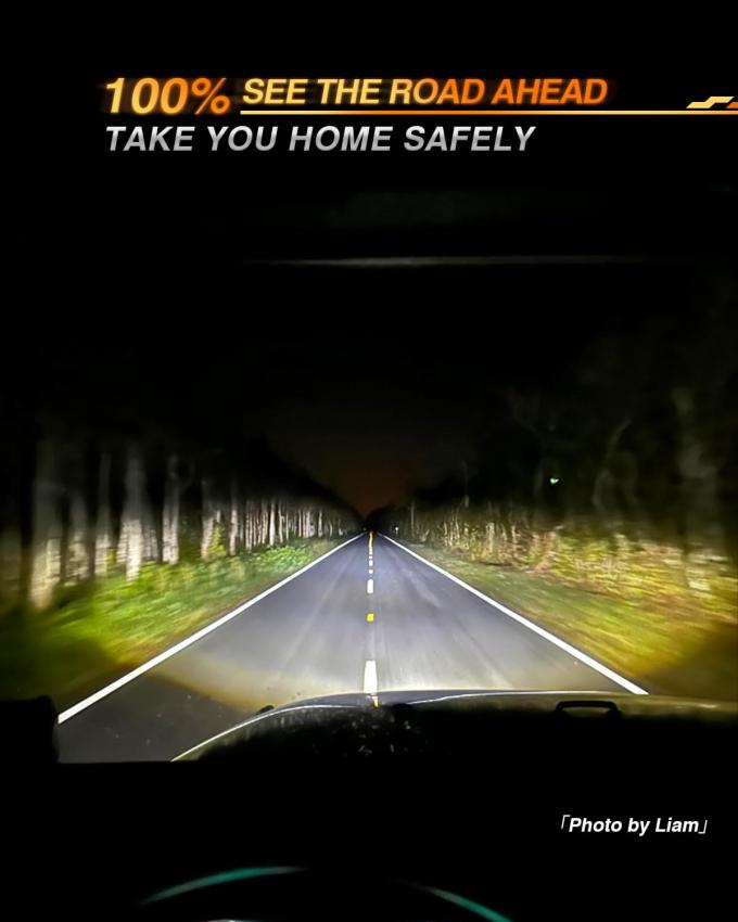 7 Inch LED Headlights with Turn Signal Amber White DRL and Black Halo Performance 6