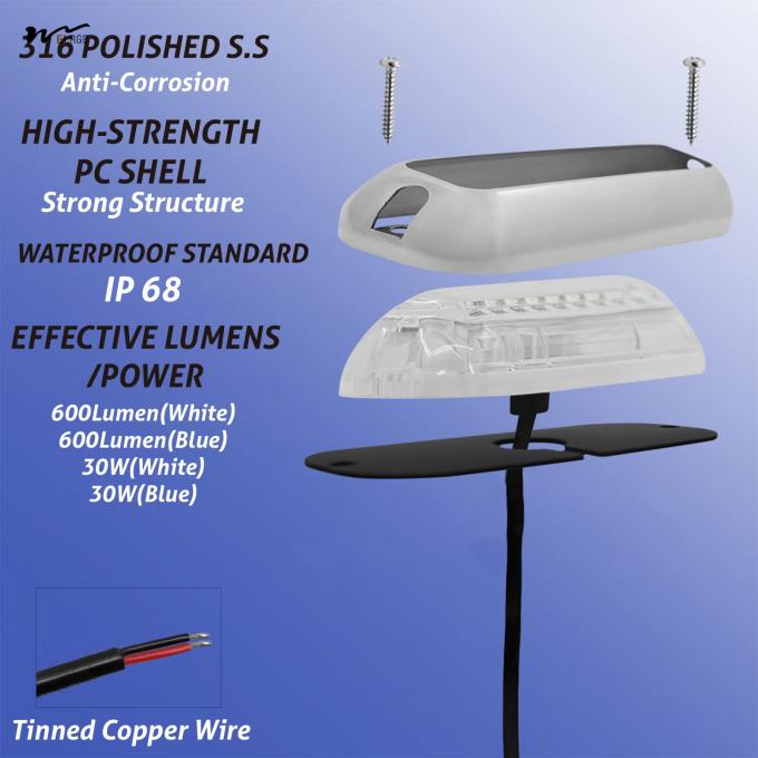 IP68 Waterproof Dual-Color Underwater Lights 42LED Blue White One Button Control LitePro DLX Layout 4