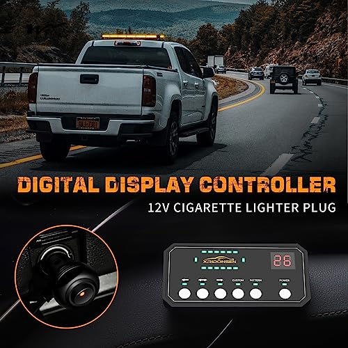31 x 5.9 x 3.5 inches Double Side Emergency Warning Flashing Light for Magnetic Mount 6