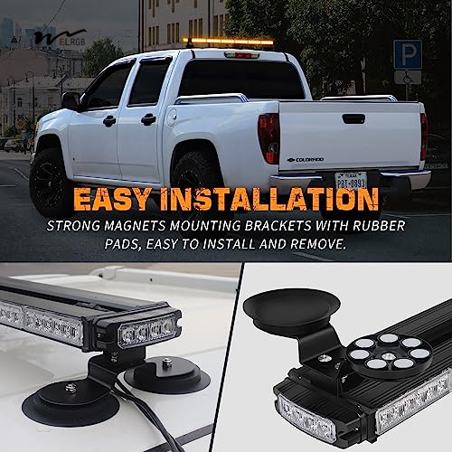 31 x 5.9 x 3.5 inches Double Side Emergency Warning Flashing Light for Magnetic Mount 7