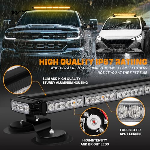 31 x 5.9 x 3.5 inches Double Side Emergency Warning Flashing Light for Magnetic Mount 5
