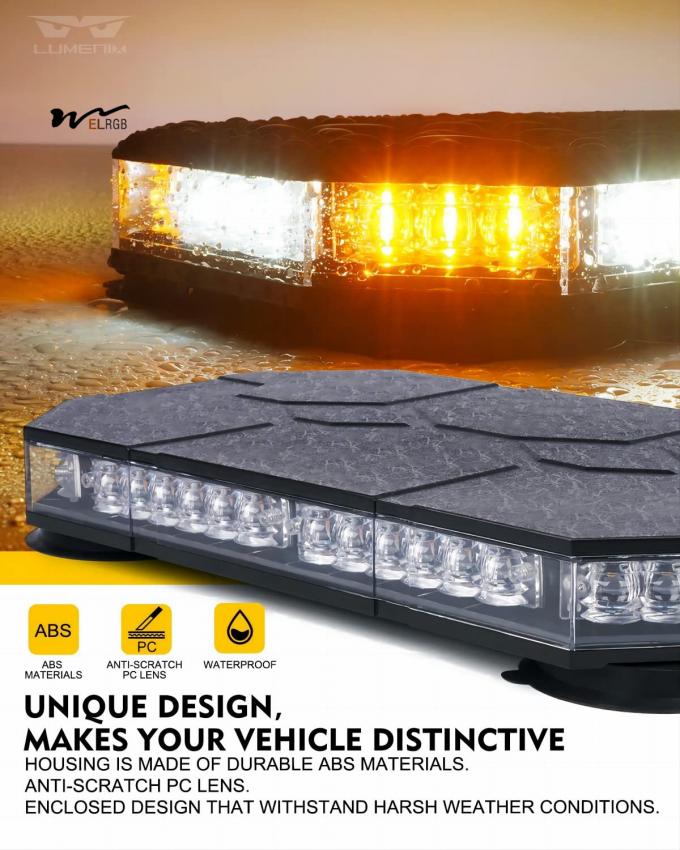 Power Source Corded Electric LED Strobe Beacon Lights Bar for Emergency Traffic Warning 3