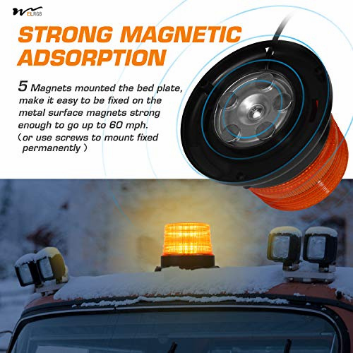 Waterproof LED Strobe Light 12V-24V Amber 40 LED Warning Safety Flashing Beacon Lights 6