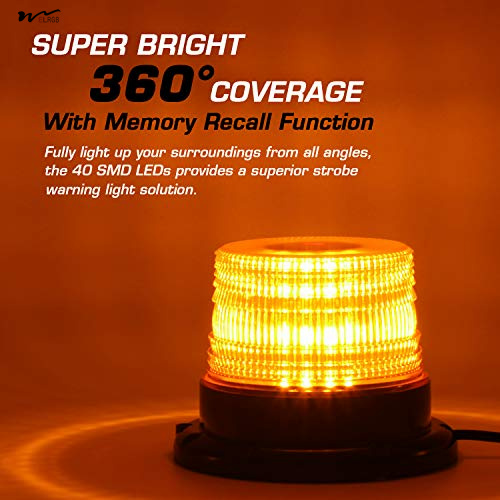 Waterproof LED Strobe Light 12V-24V Amber 40 LED Warning Safety Flashing Beacon Lights 5