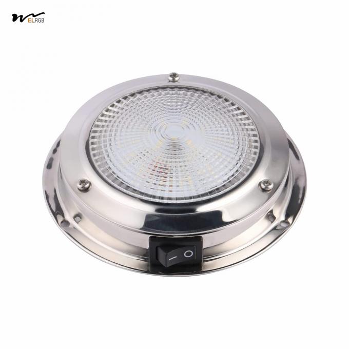 Marine Dome LED Cabin Light Waterproof White Stainless Steel Surface Mount 12V 6.7 inches 2