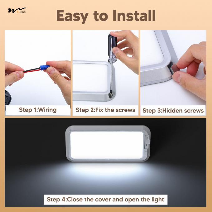 LitePro DLX Layout 7W 700LM Dimmable Sliding RV Ceiling Dome Lights Other Switch Mode 7