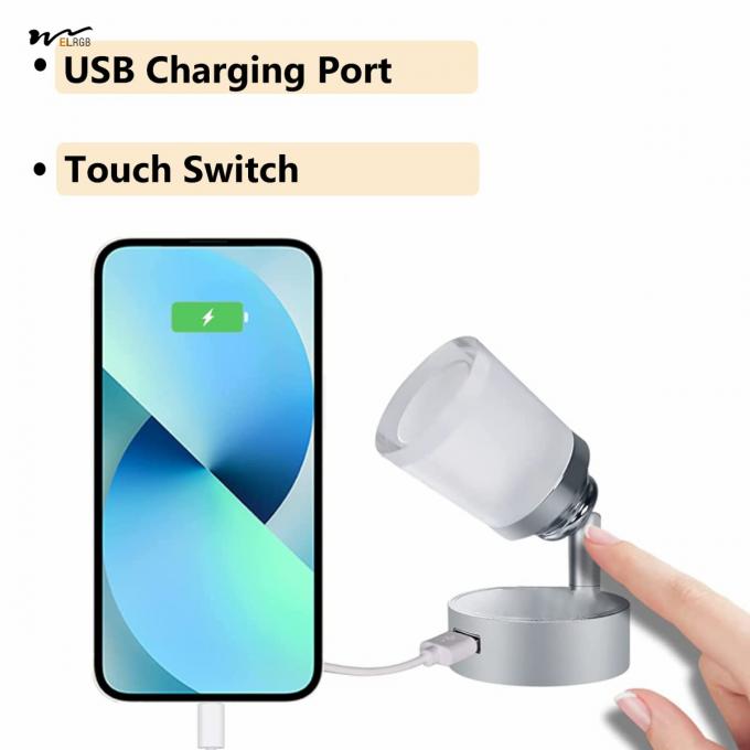 3W Touch Switch Wall Spot Light Caravan Interior Dimmable Bedside USB Reading 3