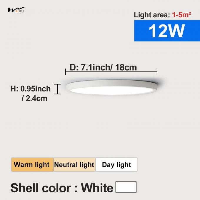 12W LED Modern Style Flat Ceiling Lamp LED Round Small Ceiling Light 7