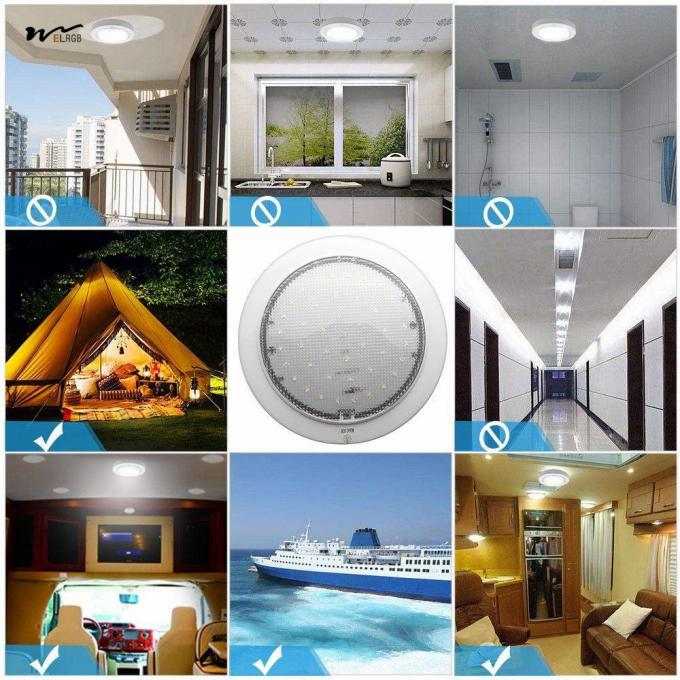 RV LED Ceiling Dome Light HugeAuto 12V 9W Downlight for Campervan Caravan Motorhome 7