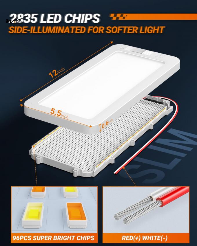 RV Lights Interior 12V Camper 1500LM RV Ceiling Dome Light with Switch and White Light 6