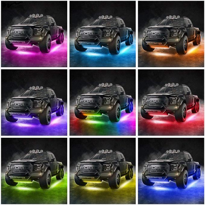 Bluetooth Controlled Car Underglow Lights with Dream Color Chasing 6 Pcs 12V 300 LEDs 5