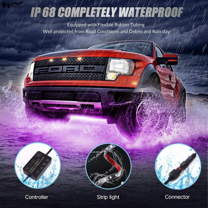 Bluetooth Controlled Car Underglow Lights with Dream Color Chasing 6 Pcs 12V 300 LEDs 6