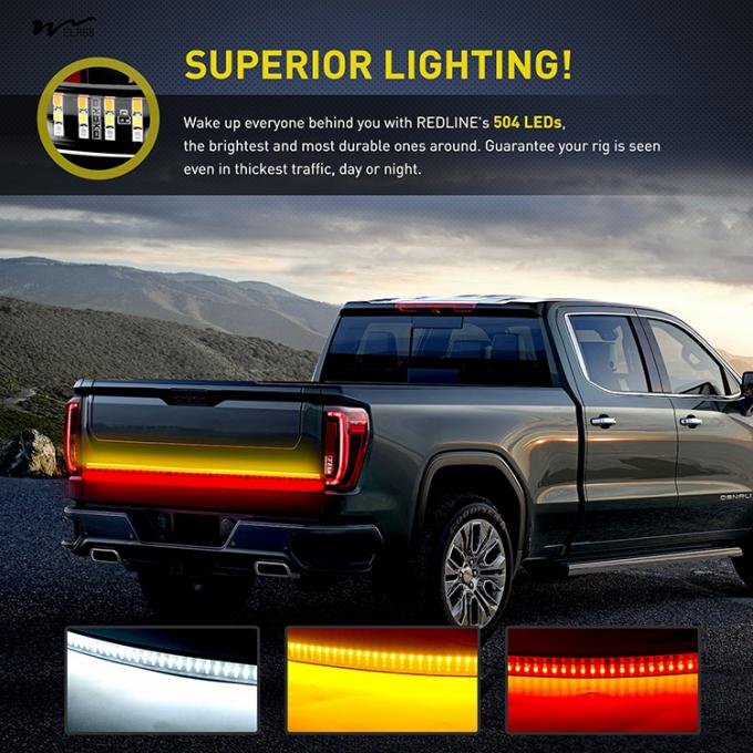 LED Strip Light for Truck Tailgate Side Bed Continuous Amber Brake Running Turn Signal 5