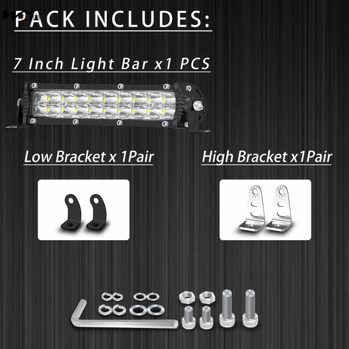 7 Inch Slim LED Light Bar for Truck 60W 6000lm Waterproof Lightbar Working Time hours 50000 3