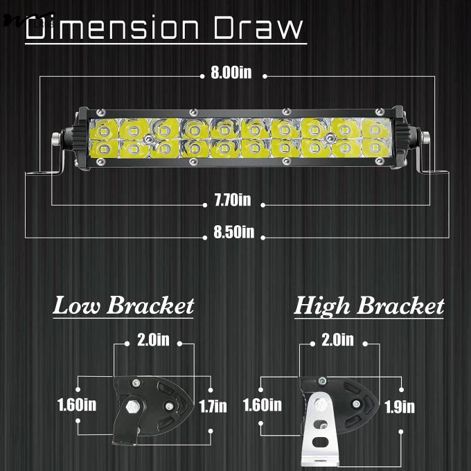 7 Inch Slim LED Light Bar for Truck 60W 6000lm Waterproof Lightbar Working Time hours 50000 4