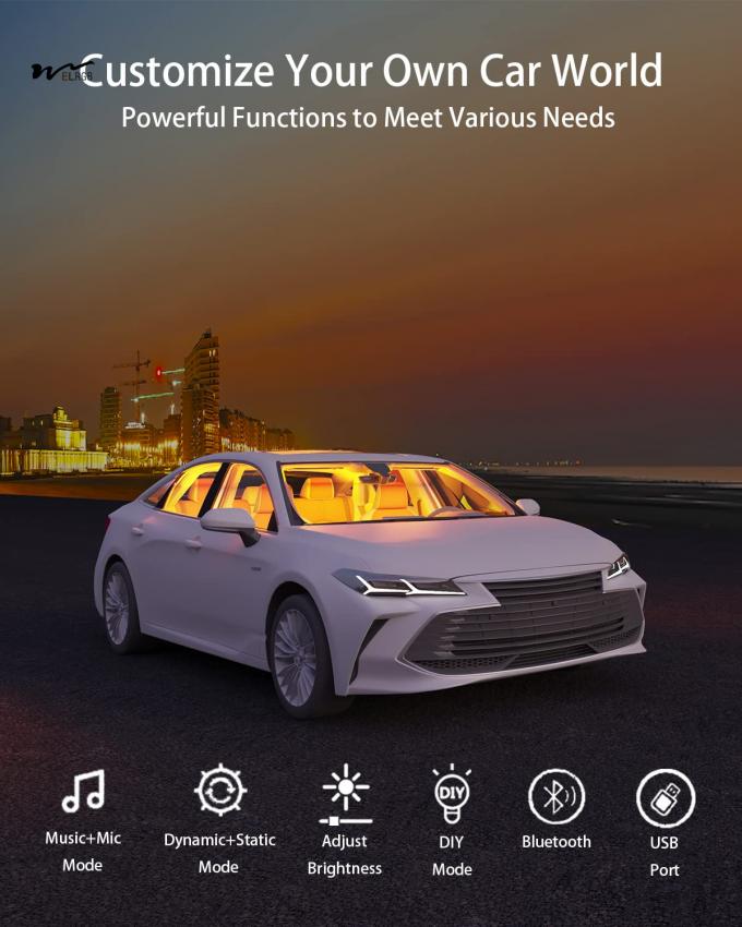 Other Control Mode Luminous Car Spoiler with RGB Instrument Panel Lighting and USB Charger 4