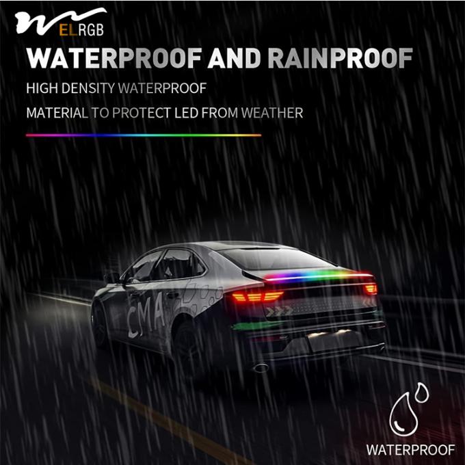 52 Inch RGB LED Car Trunk Rear Spoiler Roof Lip Kit Luminous Design for Performance 6