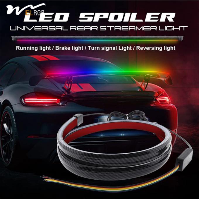 52 Inch RGB LED Car Trunk Rear Spoiler Roof Lip Kit Luminous Design for Performance 3
