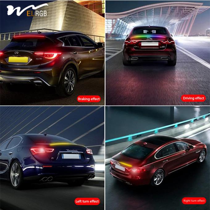 52 Inch RGB LED Car Trunk Rear Spoiler Roof Lip Kit Luminous Design for Performance 7
