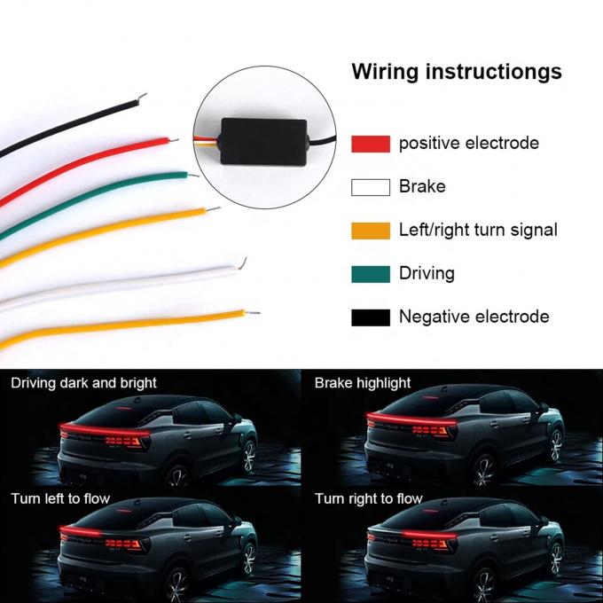 129.79 x 3.51 x 1.02 cm Packaging Size Luminous Car Spoiler with LED Strip Light 4