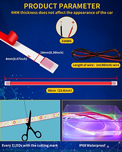 IP68 Waterproof 12V Silicone LED Light Strip Perfect for Residential and Car Interior 7