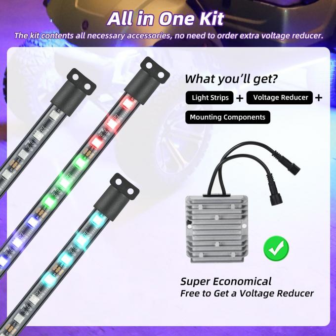 Polyvinyl Chloride PVC Golf Cart LED Light Strip Trim Neon Kit for EZGO Yamaha Club Cars 6