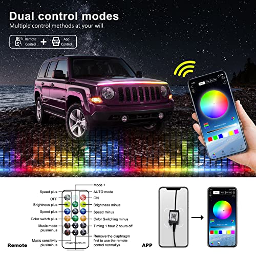 Waterproof Car LED Hood Light Strip 59 Inch Flexible Daytime Running Light for Exterior 5