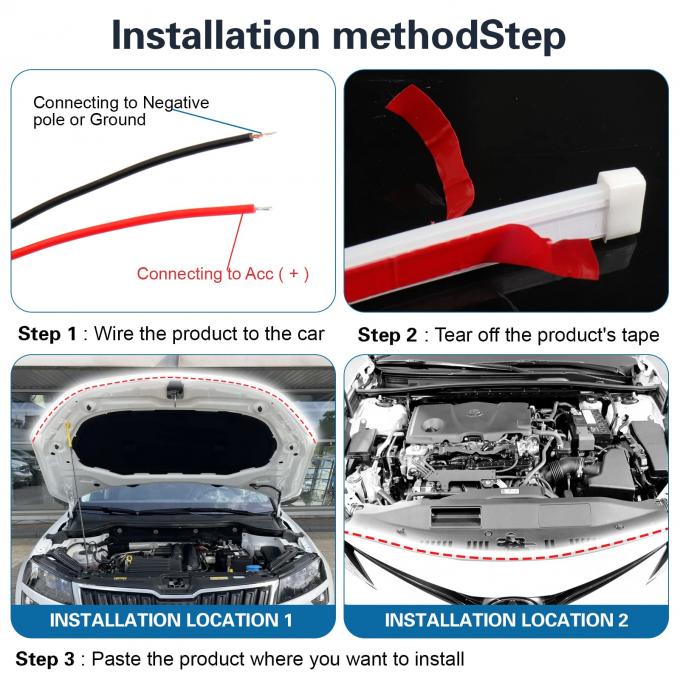 LED Hood Light Strip Suitable for External Car Hood Waterproof Daytime Running Lights 5