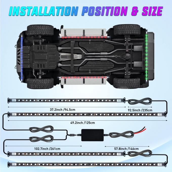 Multi-color Car LED Light Strip with Voice Control and Music Mode 680g Remote Control 3