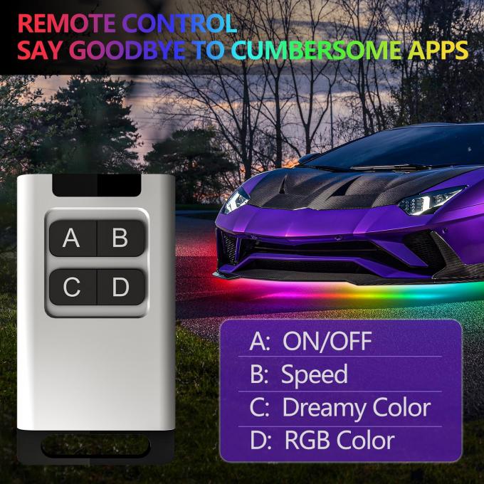 Remote Control Dream Color Chasing LED Car Kit with Rubber Bottom and Dimmable Lights 5