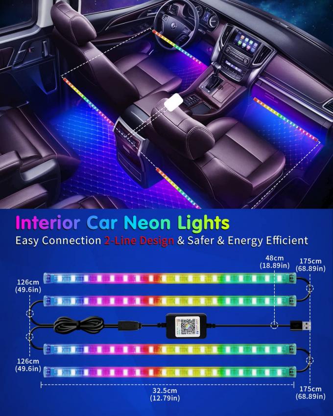 Waterproof LED Neon Lights for Internal Lighting Intelligent APP Control and Music Sync 5