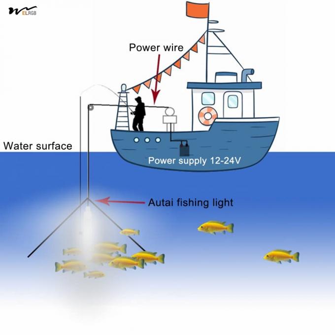 16W LED Submersible Fish Finder Light DC 12-48V Underwater Fishing Light for Night Ice Fishing 5