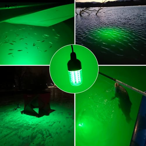12V 30W IP68 Underwater Fish Finder Lamp Plastic Aluminum LED Night Fishing Light 5
