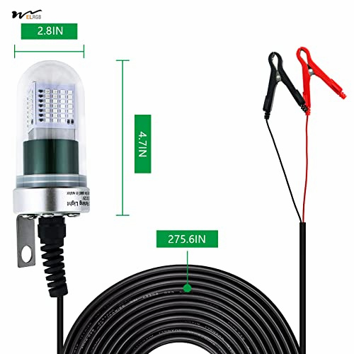 3000 Lumens Green LED Fishing Light for Dock Attractants and Night Fishing Underwater 3