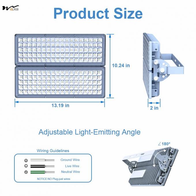 Outdoor Stadium Lighting LED Flood Lamp 200w White Light Waterproof Adjustable Angle 7