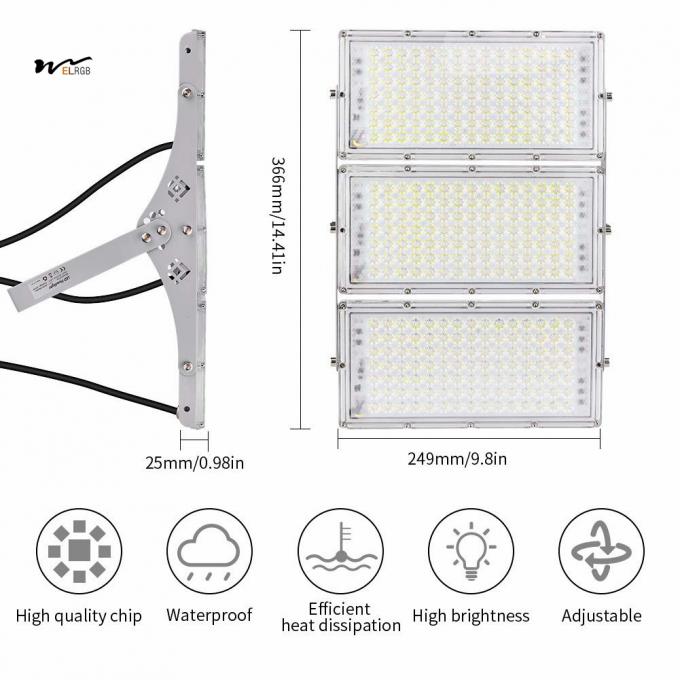 LED Flood Light for Outdoor Fields 100W 200W 300W 44000LM 6500K IP67 Waterproof Cool White 6
