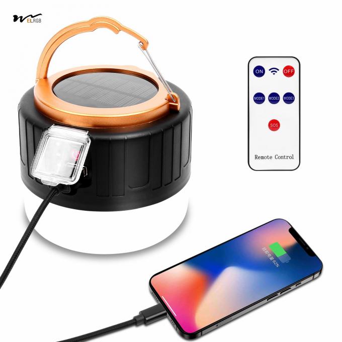 Waterproof USB Rechargeable Solar Camping Light with Remote Control 3- 1000LM 5 Modes 2