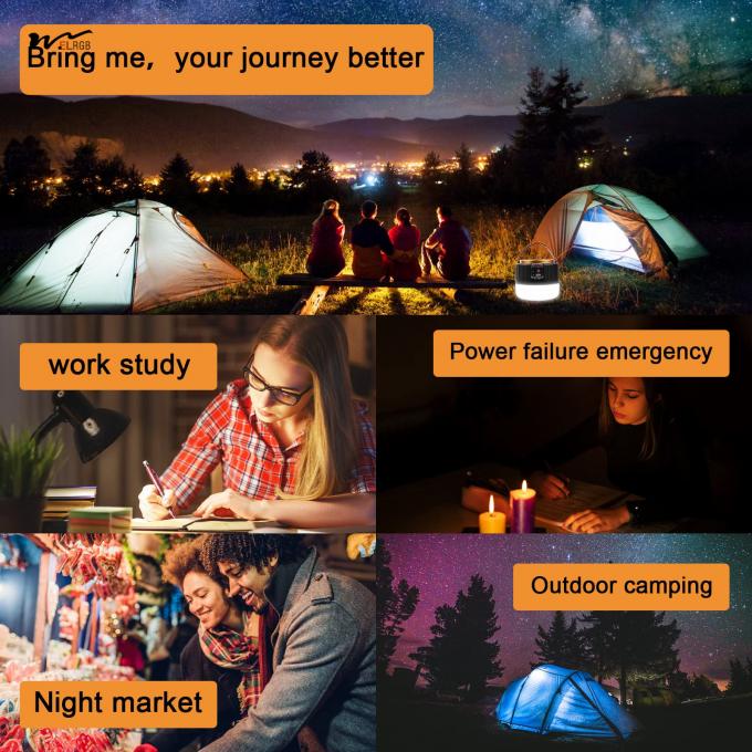 Waterproof USB Rechargeable Solar Camping Light with Remote Control 3- 1000LM 5 Modes 7
