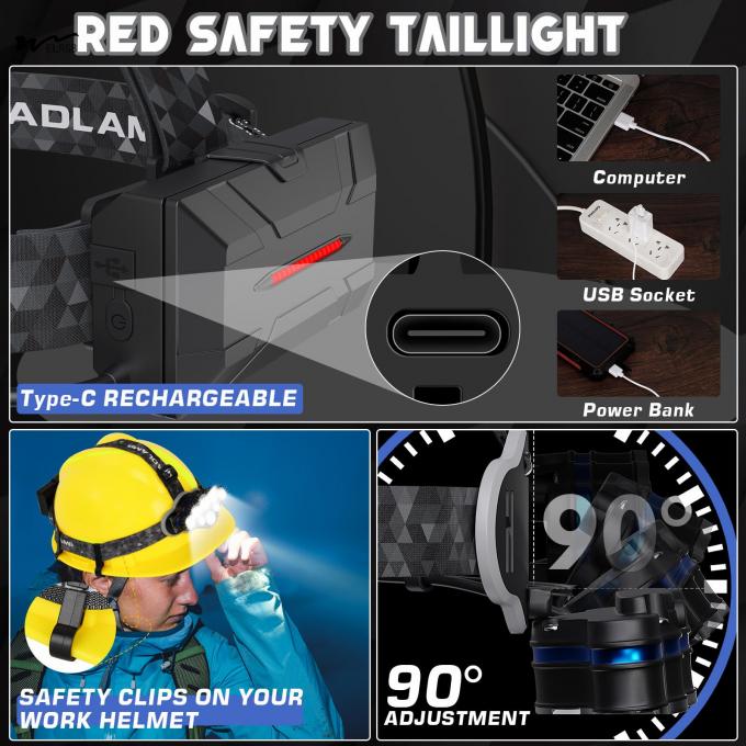 Auto CAD Layout Lighting Solutions Service Rechargeable Headlamp 18000 Lumens 8 Modes 7