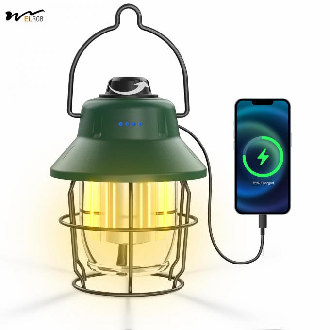 Mini Retro Camping Lights 1000LM Rechargeable LED Camping Lantern Waterproof 3 Light Modes 2
