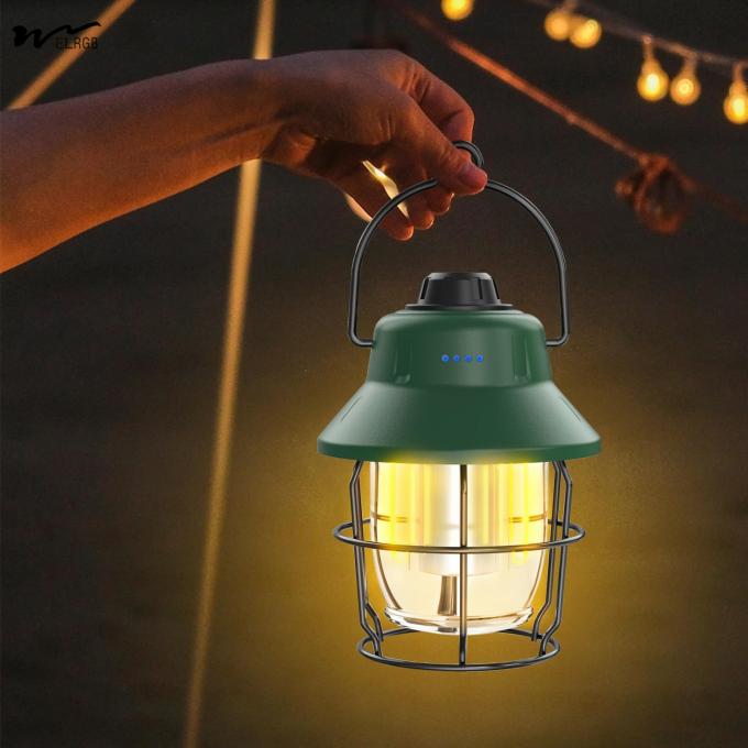 Mini Retro Camping Lights 1000LM Rechargeable LED Camping Lantern Waterproof 3 Light Modes 3