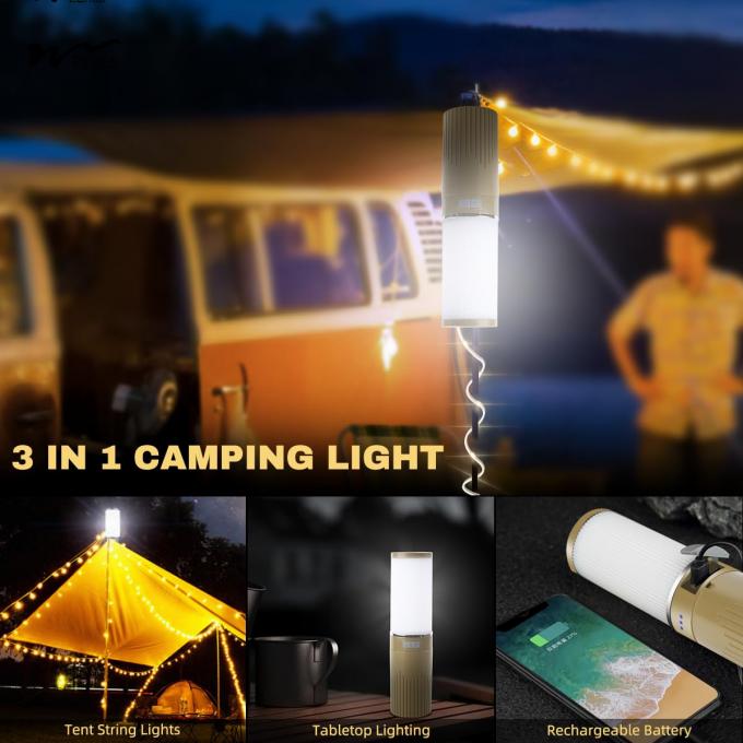 150-Light Plastic Camping Lantern with 49.2FT String 2 in 1 Warm White LED Tent Light 6