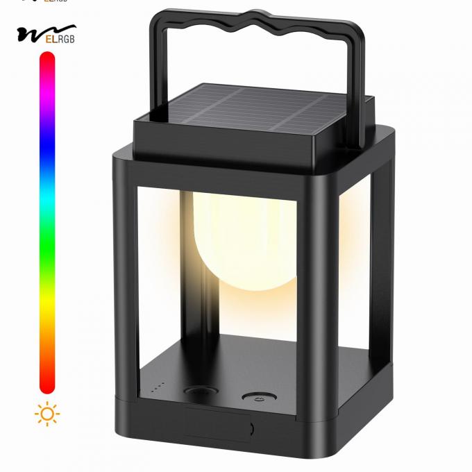 Solar Table Lamp 10 RGB Color Changing Lights Portable Rechargeable Solar Lantern Waterproof 2- 2