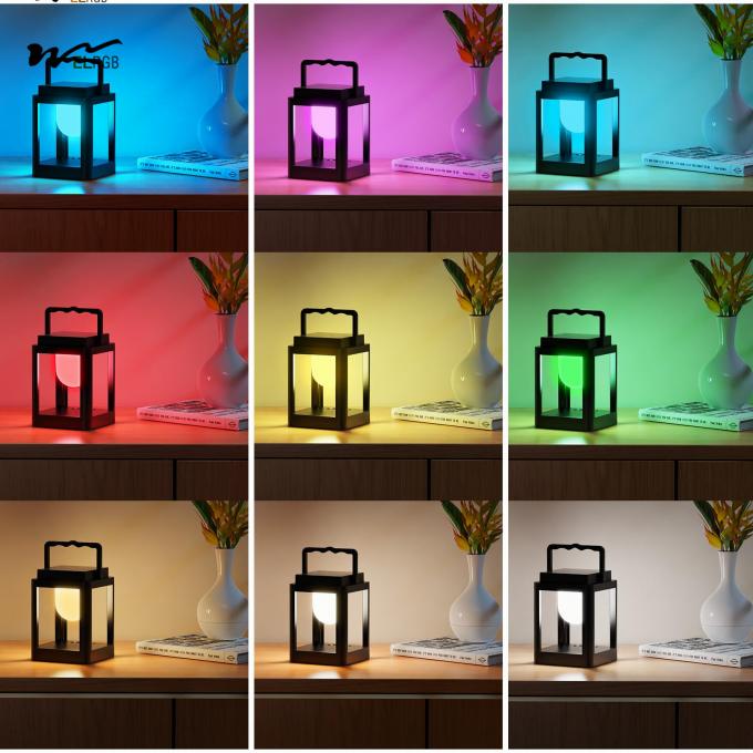 Solar Table Lamp 10 RGB Color Changing Lights Portable Rechargeable Solar Lantern Waterproof 2- 6